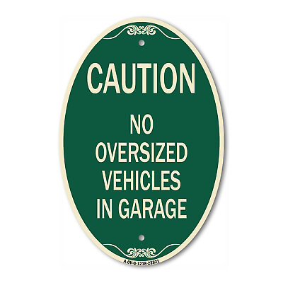 #ad Designer Sign No Oversized Vehicles in Garage 12quot; x 18quot; Metal Sign $37.98
