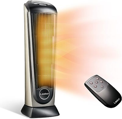 #ad Lasko Electric Tower Space Heater 1500W for Indoor Use with Remote amp; Thermostat $72.00