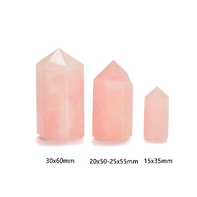 #ad Rose Quartz Point Tower Size 15x35mm 20x50 25x55mm 30x60mm Sold by Piece $5.99