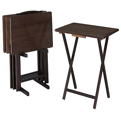 #ad Mainstays Indoor Folding Table Set of 4 in Walnut L19 x W15 x H26 inches. $38.47