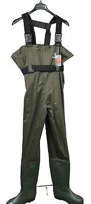 #ad HISEA Unisex 2 Ply Waterproof Chest Waders Fishing Hunting Nylon Rubber NWT $39.89