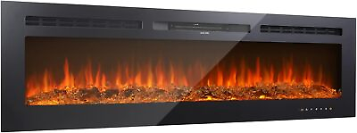 #ad 60quot; Electric Fireplace Recessed Wall Mounted Indoor Fireplace Heater with Remote $189.99