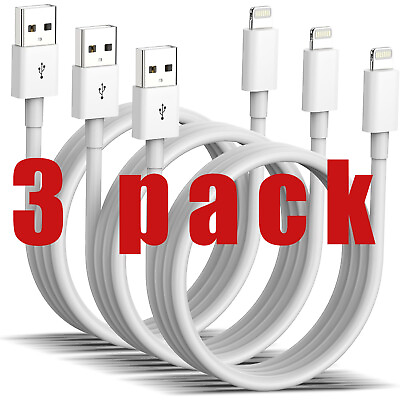 #ad 3PACK USB Data Fast Charger Cable Cord For Apple iPhone 5 6 7 8 X 11 12 13 MAX $2.98
