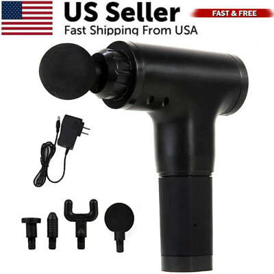 #ad Massage Gun Muscle Deep Tissue for Athletes Portable Percussion with 4 Heads $12.99