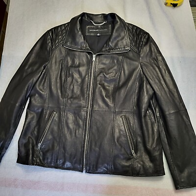 #ad New Marc New York Andrew Marc Black Leather Jacket Size 2XL $59.95