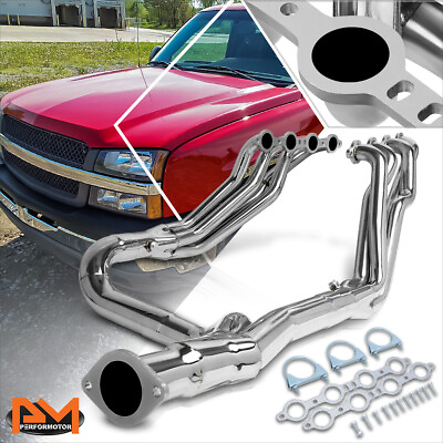 #ad For 99 06 Tahoe Yukon 4.8L 5.3L 6.0L V8 S.Steel Long Tube Exhaust Header Pipe $229.89
