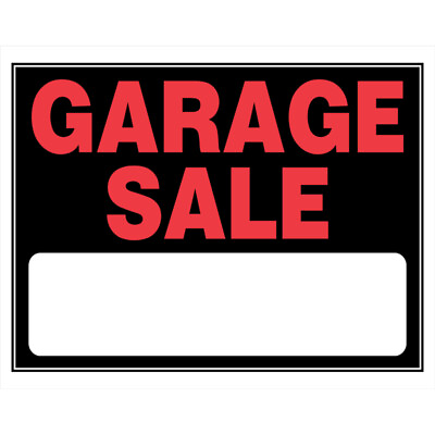 #ad Hillman English Black Garage Sale Sign 15 in. H X 19 in. W Pack of 6 $19.94
