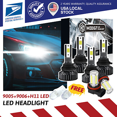 #ad 90059006H11 Combo LED Headlight Kits High Low Bulbs 6000K 30000LM 2 Side COB $22.78