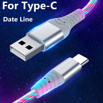 #ad 1M LED Flowing Light Up USB Charging Cable For Samsung S20 S21 S22 iPhone 13 12 $5.99