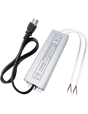 #ad LED Power Supply 200W IP67 Waterproof Outdoor DriverAC 90 140V to DC 12V 16.6A $34.99