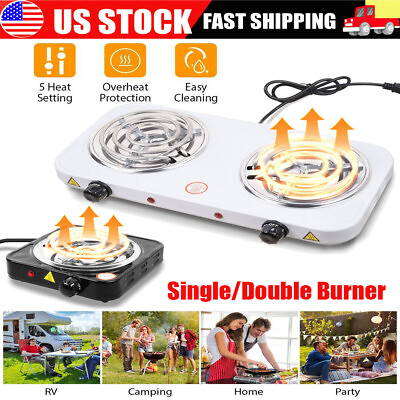 #ad Portable Electric Double Burner Hot Plate Kitchen Cooktop Cooking Stove 2000W $19.00