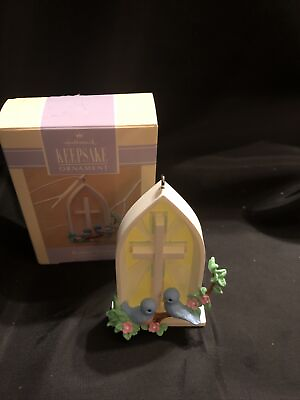 #ad Hallmark Keepsake Ornament Radiant Window 1993 Easter Edition Vintage New in Box $9.99