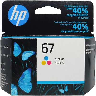 #ad HP #67 Color Ink Cartridge 3YM55A NEW GENUINE $11.99