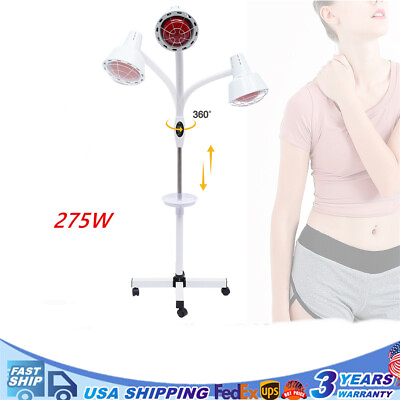 #ad 275W IR Infrared Red Heat Therapy Light Therapeutic Lamp Floor Stand Pain Relief $85.49