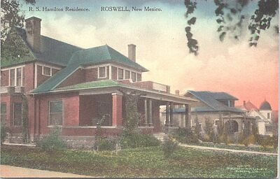 #ad Lithograph Roswell NM Residence Scene early 1900s $11.99