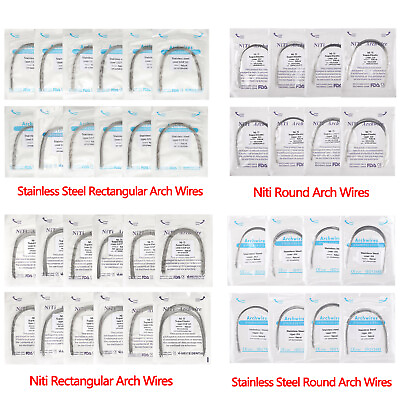 #ad CE Dental Orthodontic Arch Wires Niti Stainless Steel Round Rectangular Natural $5.99