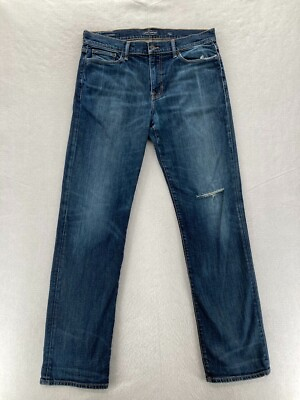 #ad Lucky Brand 363 Straight Mens 34x34 Dark Wash Blue Stretch Denim Pants Mid Rise $21.99