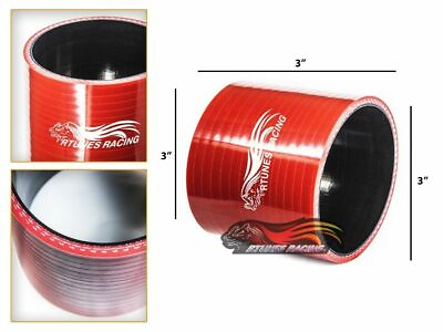 #ad 3quot; Silicone Hose Intake Turbo Intercooler Pipe Straight Coupler RED For Dodge $10.34
