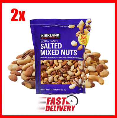 #ad 2x Pack Kirkland Signature Salted Extra Fancy Mixed Nuts Premium 2.5 lb $42.99