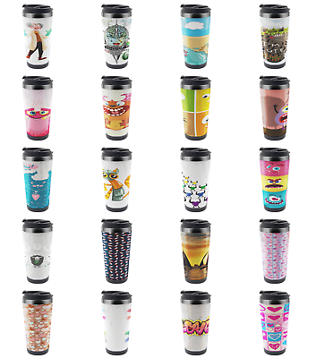 #ad Ambesonne Colorful Element Travel Mug Steel Thermal Cup 16 oz $24.99