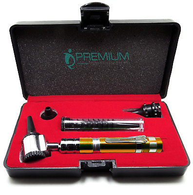 #ad Limited Edition ENT Otoscope Golden Handle 14 Speculas Examination Set $19.99