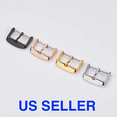 #ad Watch Buckle Clasp for Leather Rubber Watch Band Watch Strap 16 18 20 22 24MM $2.99