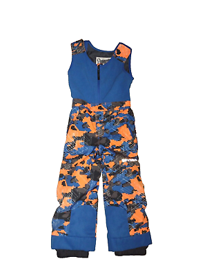 #ad Spyder Mini Expedition Bib Pant Toddler Boy sz 5 Camo Maze Print Blue Orange $48.00