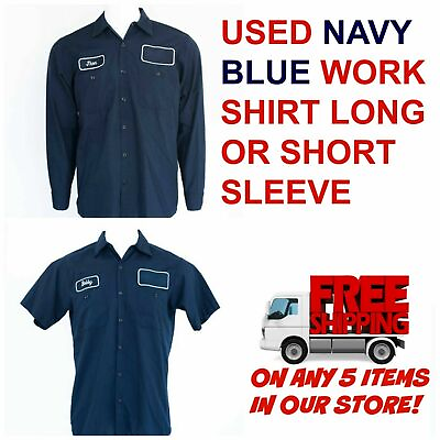 #ad Used Work Shirts Cintas Redkap Unifirst Gamp;K Navy Blue $5.52