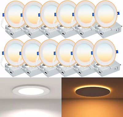 #ad #ad 12 Pack 6 Inch Ultra Thin LED Recessed Ceiling Light with Junction Box DIMMABLE $89.99