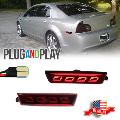 #ad 2PC Red Lens Red LED Rear Side Marker Light Lamps Set For 2008 2012 Chevy Malibu $29.99