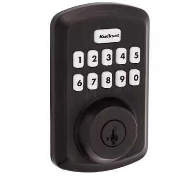 #ad Kwikset Powerbolt 250 Keypad Venetian Bronze Electronic Deadbolt Door Lock $47.99