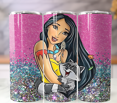 #ad Pocahontas Meeko Tumbler 20oz Insulated Stainless Steel Straw Insulated Cup Mug $19.95
