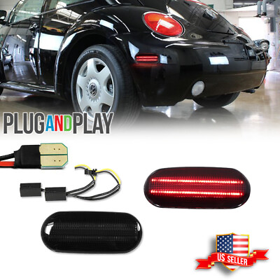 #ad Smoked Red LED Rear Side Marker Parking Corner Signal Lights For 98 05 VW Beetle $29.99