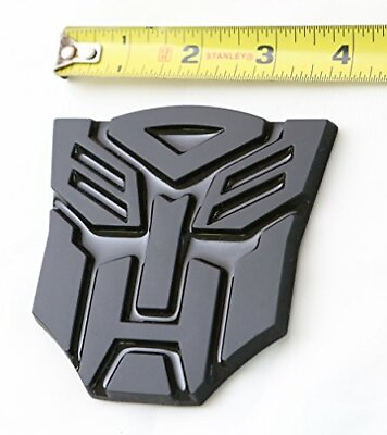 #ad 3D Transformers Autobots Optimus Prime Gloss Black Metal Emblem Badge Decals Car $12.99