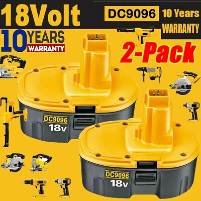 #ad 2 PACK 18V For Dewalt 18 VOLT DC9096 DC9098 Ni MH Battery DC9099 NEW Replacement $30.00