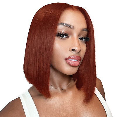 #ad Colored Bob Wig Human Hair 13x4 HD Lace Front Bob Wig Pre Plucked with Baby Hair $59.68