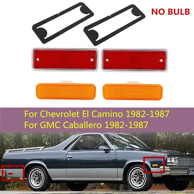 #ad Set of 4 Front Rear Side Marker Light No Bulb For 1982 1987 El Camino Caballero $39.99