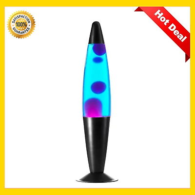 #ad 16quot; Galaxy Lava Motion Volcano Lamp Purple Wax in Blue Liquid Black Metal Base $17.99
