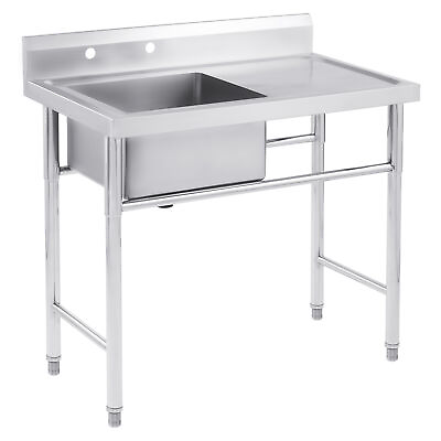 #ad Commercial Utility Prep Sink Stainless Steel 1 Compartment amp; Drainboard $196.57