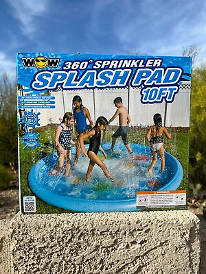 #ad Inflatable 10ft Diameter Splash Pad Wading Pool with 360 Sprinkler By WOW NEW $64.95
