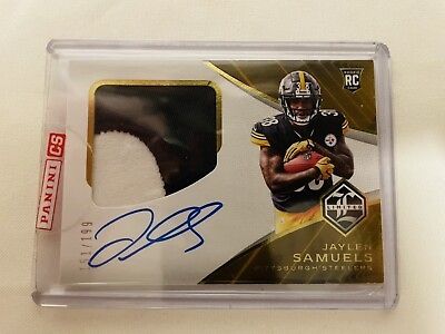 #ad 2018 Limited Jaylen Samuels Rookie Patch Auto RPA 199 Pittsburgh Steelers $14.99