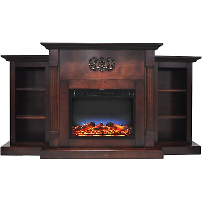#ad Cambridge Sanoma 72quot; Electric Fireplace in Mahogany w Built in Bookshelves amp; $1160.10