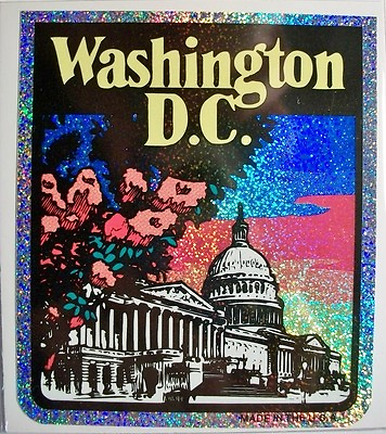 #ad Washington D.C. Vinyl Reflective Souvenir Decal with Glitter $4.00