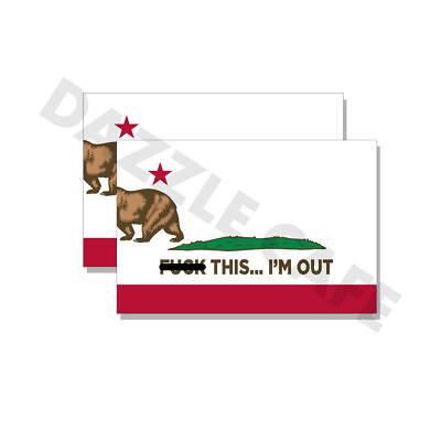 #ad F This Im Out Bye California Anti Joe Biden Right Wing Decal 2 pk 5quot; wide $2.49
