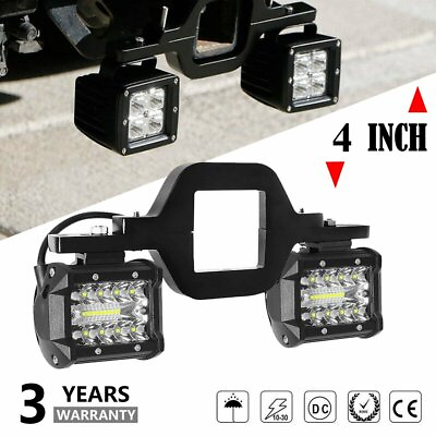 #ad 4quot; COMBO LED Work Light Pods Backup Reverse For TruckTow Hitch Mounting Bracket $29.98