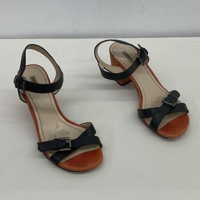 #ad Women#x27;s Mascotte Black Leather Strappy Sandals Size 6 $30.00