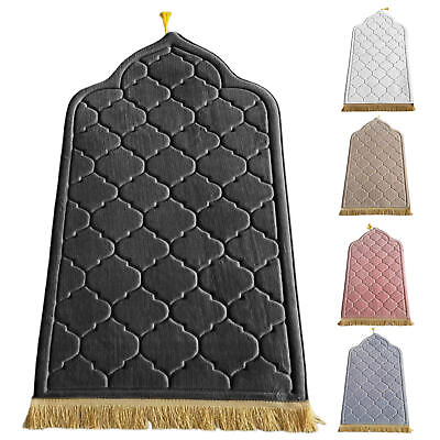 #ad New Prayer Mat Non slip Flannel Padded Soft Embossed Carpet Adult Worship Mat $33.20