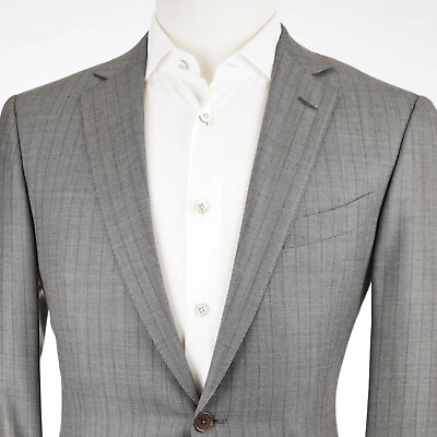 #ad Recent $3295 Zegna Mila Gray Trofeo 600 Wool amp; Silk F Front Men#x27;s Suit US 40R $495.00
