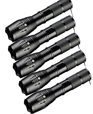 #ad 5 x Tactical 18650 Flashlight High Powered 5Modes Zoomable Aluminum $14.99