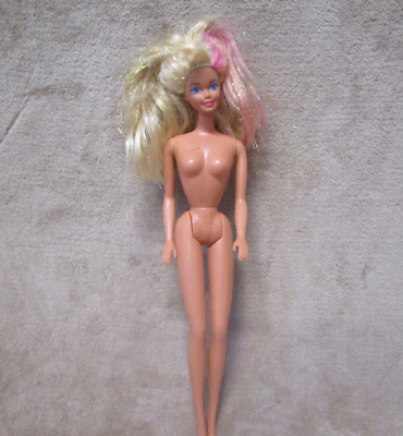 #ad Nude Barbie Blonde Pink Orange Braided Hair Pajamas Twist N Turn Rare 1976 head $9.99